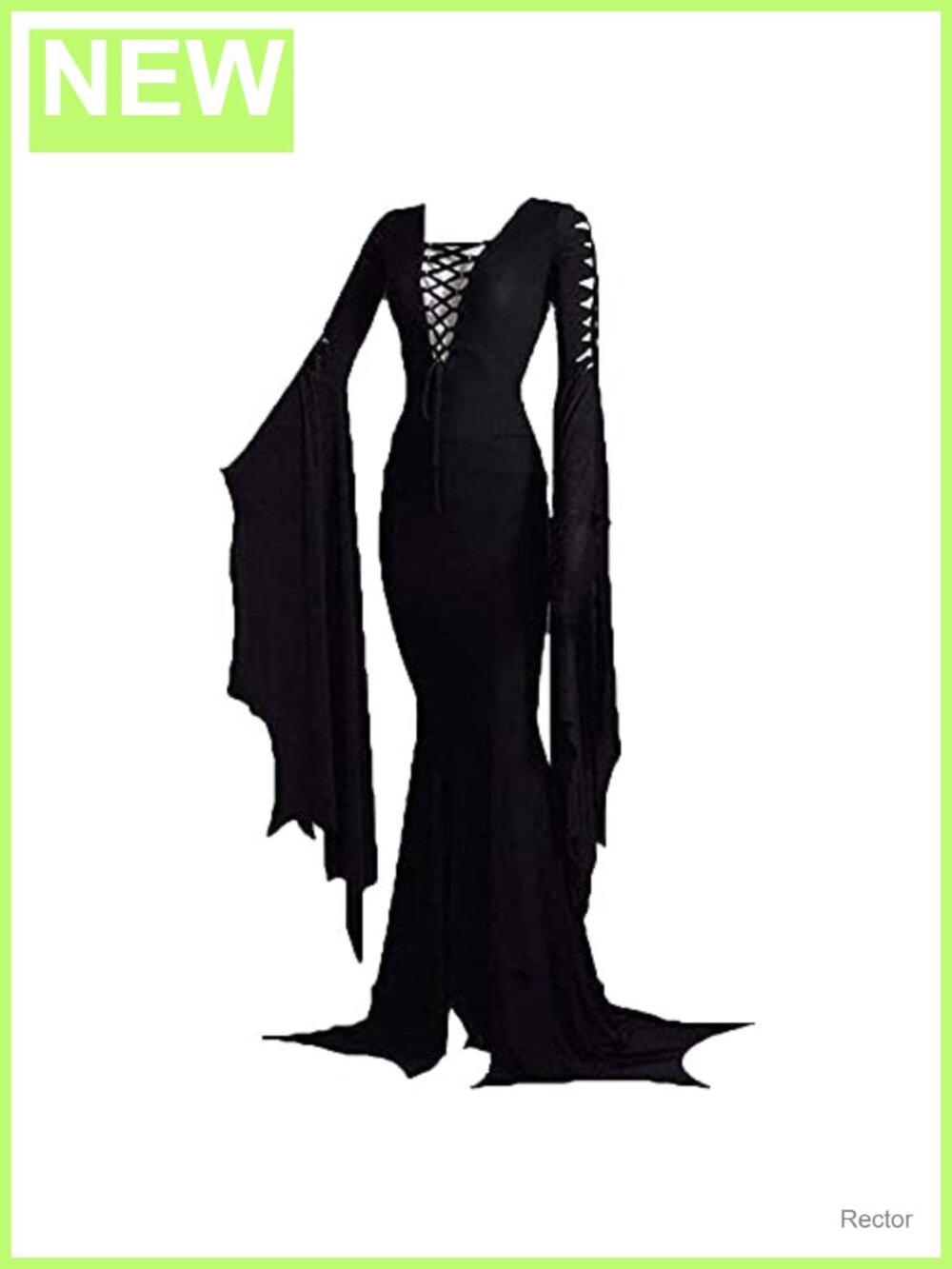 Gothic Maxi Dress Witch Halloween Costume Adult Women Vintage Floor Length